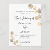 Goldgoldgelbe Eukalyptusgold Einladungspostkarte (Vorderseite)