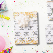 Goldgoldgold-Glitzer zum Geburtstag Geschenkpapier Set
