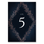 Goldgoldvergoldung der Navy, botanische Hochzeit Tischnummer (Rückseite)