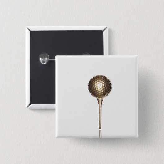 GoldGolfball und -t-Stück Button (Vorne & Hinten)