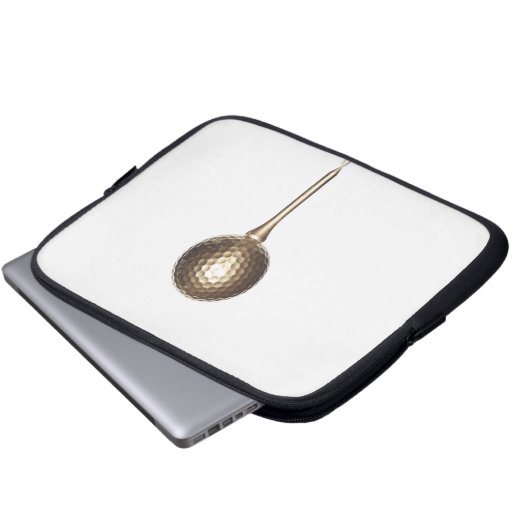 GoldGolfball und -t-Stück Laptopschutzhülle (Vorne Knopf)