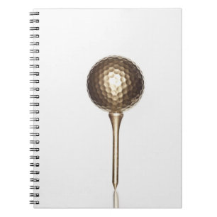 GoldGolfball und -t-Stück Notizblock