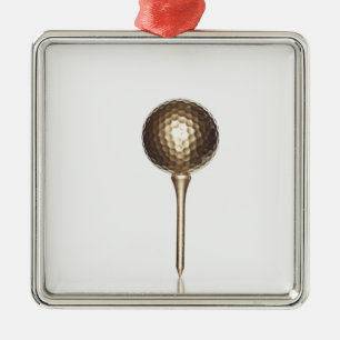 GoldGolfball und -t-Stück Silbernes Ornament