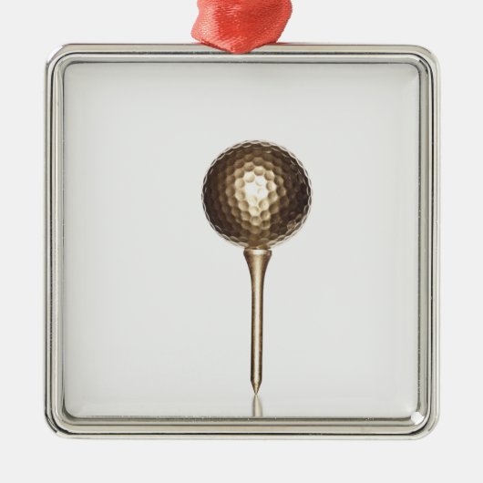GoldGolfball und -t-Stück Silbernes Ornament (Vorne)