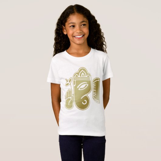 Goldgöttin Ganesha - T - Shirt der Mädchen (Vorne ganz)