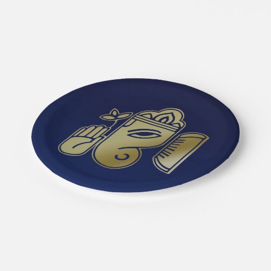 Goldgöttin Ganesha - Teller (Schrägansicht)