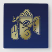 Goldgöttin Ganesha - Wall-Uhr Quadratische Wanduhr (Vorderseite)