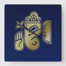 Goldgöttin Ganesha - Wall-Uhr Quadratische Wanduhr