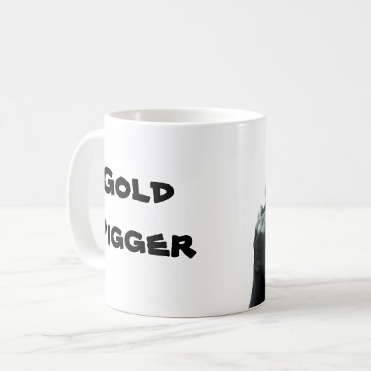 Goldgrabender Gorilla Kaffeetasse (Vorderseite Links)