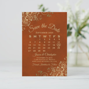 Goldgräber auf Rost Orange Hochzeitstag Save The Date
