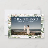 Goldgräber Eukalyptus Elegant Grün Foto Dankeskarte (Vorderseite)