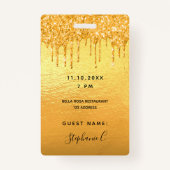 Goldgräber-Glitzer-Tropfen aus Metall Ausweis (Rückseite)