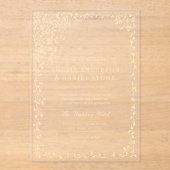 Goldgräber im Leaf Grün Elegante Hochzeit Acryleinladungen (Vorderseite)