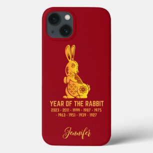 Goldgräber Jahr des Kaninchens Zodiac Name Rot Case-Mate iPhone Hülle