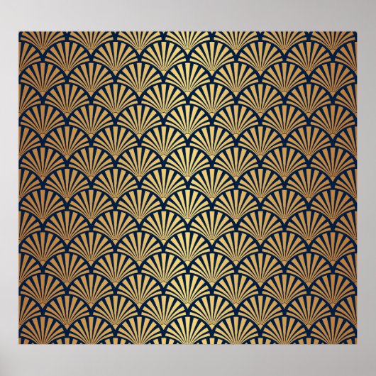 Goldgräber: Nahtlose Art Déco Poster (Vorne)