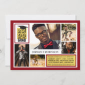 GoldGRAD | Editierbar Red | 5 FOTO Einladung (Vorderseite)