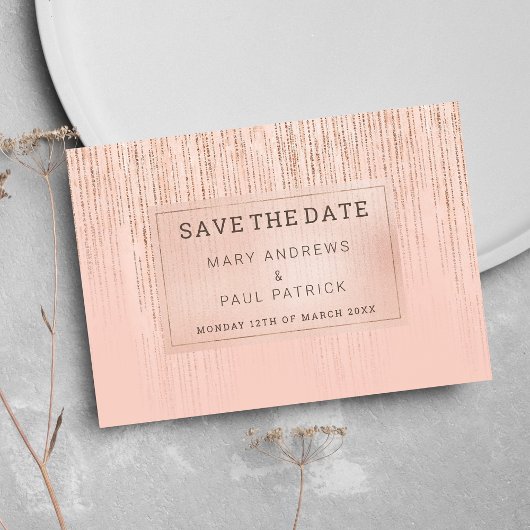 Goldgradienten der Korallen Save the Date Glitzer