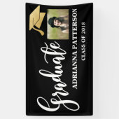 Goldgraduierter Hut-handgeschriebenes graduiertes Banner (Vertikal)