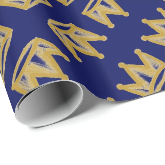 Goldgraffiti-Krone Geschenkpapier (Rolleneckpunkt)