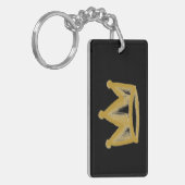 Goldgraffiti-Krone mit Namen Schlüsselanhänger (Vorderseite links)