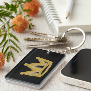 Goldgraffiti-Krone mit Namen Schlüsselanhänger