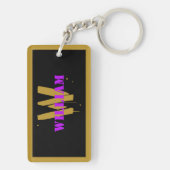 Goldgraffiti-Krone mit Namen Schlüsselanhänger (Rückseite)