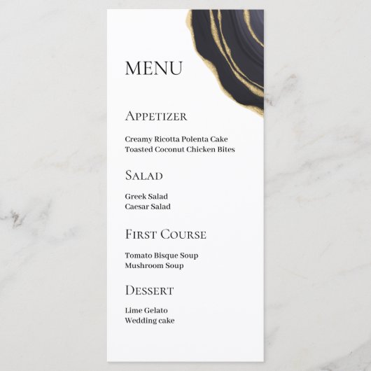 Goldgrau Menükarte (Vorderseite)