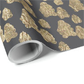 Goldgraue Bäume illustrieren Weihnachtsmuster Geschenkpapier (Rolleneckpunkt)