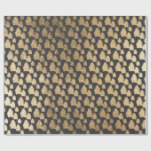 Goldgraue Bäume illustrieren Weihnachtsmuster Geschenkpapier (Flach)