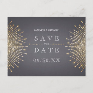 Goldgraue Deko Vintage Hochzeit Save the Date Ankündigungspostkarte