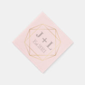 Goldgraue Mongram-Erstjubiläumsfeier Serviette (Ecke)