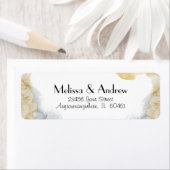 Goldgraue Wasserfarbe Hochzeitsrückgabe-Adresse (Insitu)