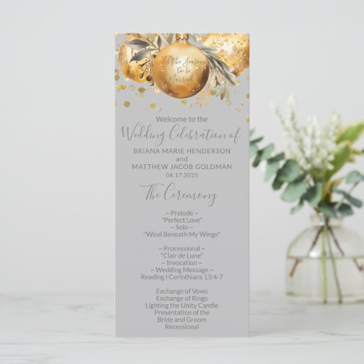 Goldgraue Weihnachtszeit Programm (Stehend Vorderseite)