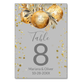 Goldgraue Weihnachtszeit-Tischnummer Tischnummer