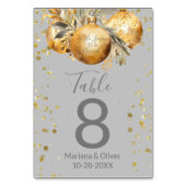 Goldgraue Weihnachtszeit-Tischnummer Tischnummer (Rückseite)