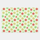 Goldgrauer Glitzer Schneeflocken Weihnachten Geschenkpapier Set (Vorderseite 3)