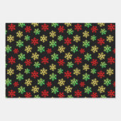 Goldgrauer Glitzer Schneeflocken Weihnachten Geschenkpapier Set (Vorderseite)