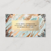 Goldgrauer Marmor | Extravagante Elemente | Bokeh  Visitenkarte (Rückseite)