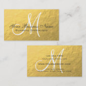 Goldgraues, einfaches Schlichtes Monogramm Visitenkarte (Vorne/Hinten)