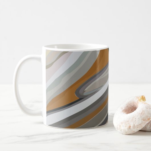 Goldgraues Marmorsteinfarbenmuster Kaffeetasse (Mit Donut)