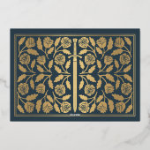 Goldgraues mittelalterliches Schwert Hochzeits-RSV Folieneinladung (Rückseite)