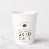 Goldgraues Party Retro Typografie Pappbecher (Rückseite)