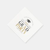 Goldgraues Party Retro Typografie Serviette (Ecke)