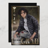 Goldgrenze 2024 Duo Grad Abschluss Foto Einladung (Vorne/Hinten)