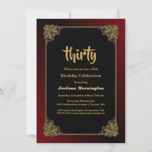 Goldgrenze 30. Geburtstag Party Einladung