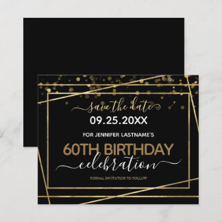 Goldgrenze 60. Geburtstag Save the Date Budget