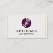 Goldgrenze | Bamboo-Symbol | Papiertextur Visitenkarte (Vorderseite)