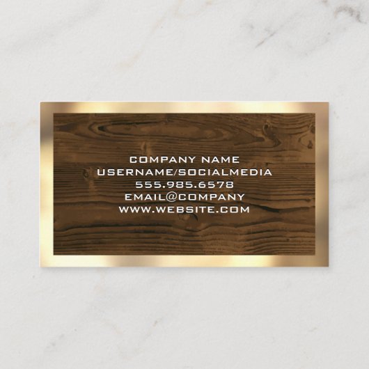 Goldgrenze | Holz Visitenkarte (Rückseite)