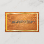 Goldgrenze | Holzkörner-Hintergrund Visitenkarte (Rückseite)