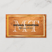 Goldgrenze | Holzkörner-Hintergrund Visitenkarte (Vorderseite)